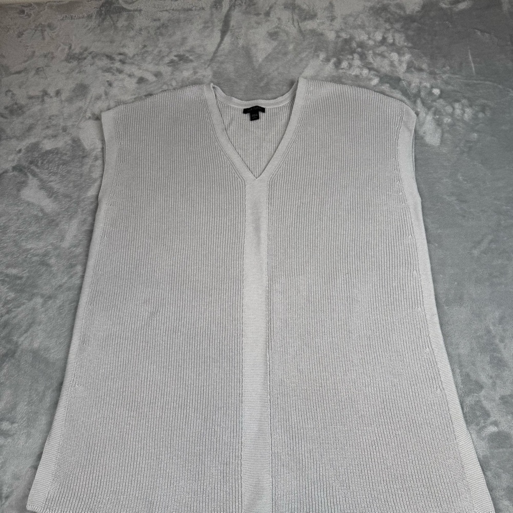 J Jill Sweater Womens L P Gray Wearever Sleeveless V Neck Ribbed Layering